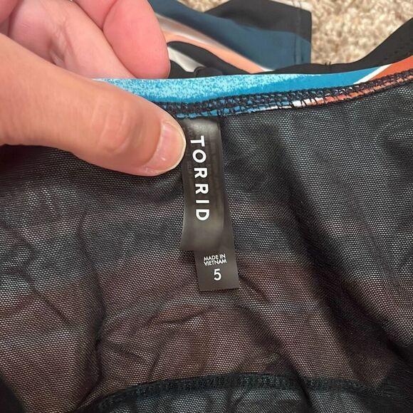 Torrid Slim Fix Underwire Piping One Piece Swimsuit 5X - Picture 6 of 7